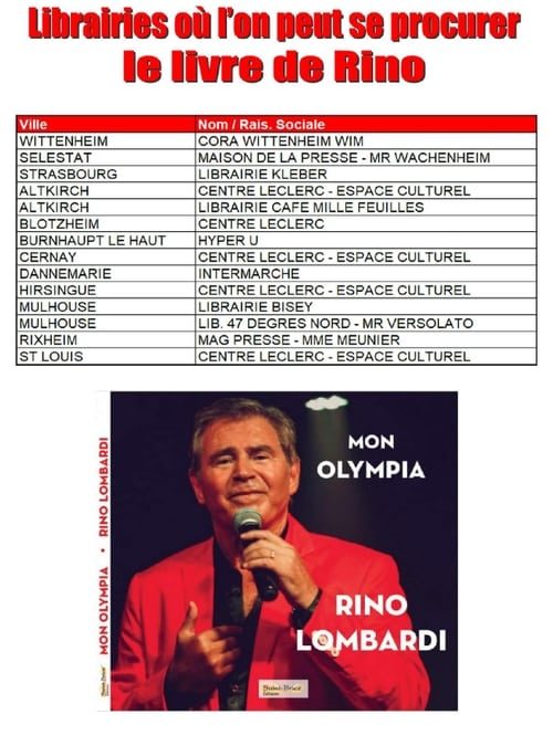 Où se procurer le livre « Mon Olympia » de Rino Lombardi en Alsace ?